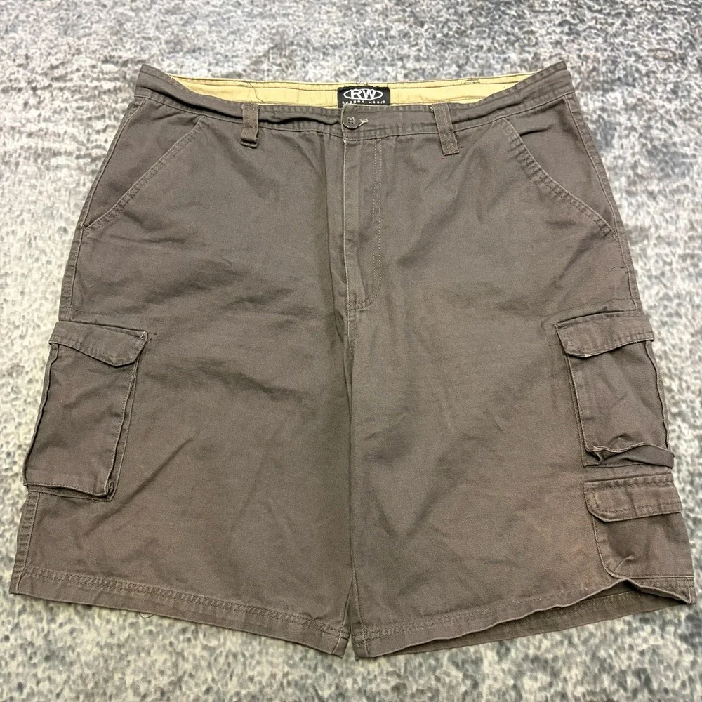 Rugged Wear Cargo Shorts Mens 38 Brown Outdoor Utility Hiking Skater Y2K